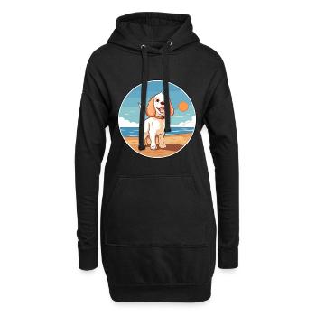 Klempner Spaniel Hund Rasse Cartoon Kawaii Clipart - Hoodie-Kleid - Schwarz - Vorne