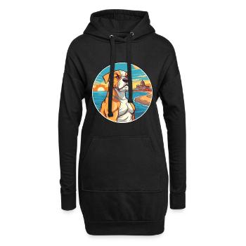 Cordoue chien de combat race Cartoon Kawaii Clipart - Sweat-shirt à capuche long Femme - noir - Devant