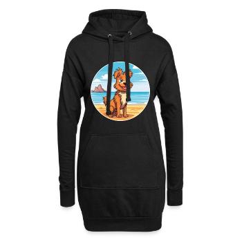 Drentse Patrijshond Race de chien Cartoon Kawaii Chien - Sweat-shirt à capuche long Femme - noir - Devant
