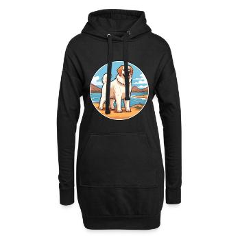 georgischer, schäferhund, rasse, cartoon, kawaii, clipart - Hoodie-Kleid - Schwarz - Vorne