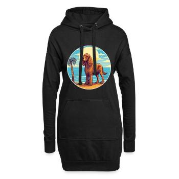 Englischer Cocker Spaniel Hund Rasse Cartoon Kawaii - Hoodie-Kleid - Schwarz - Vorne