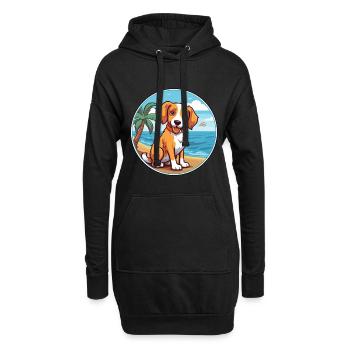 Kanni chien race dessin animé Kawaii Clipart aquarelle - Sweat-shirt à capuche long Femme - noir - Devant