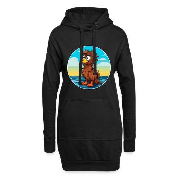 Griffon Nivernais chien race Cartoon Kawaii Clipart - Sweat-shirt à capuche long Femme - noir - Devant