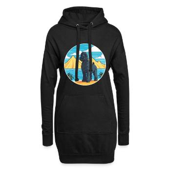 Kerry Blue Terrier Hunderasse Cartoon Kawaii Hund - Hoodie-Kleid - Schwarz - Vorne