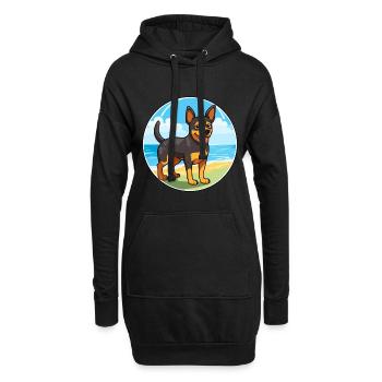 Lancashire Heeler Hund Rasse Cartoon Kawaii Clipart - Hoodie-Kleid - Schwarz - Vorne