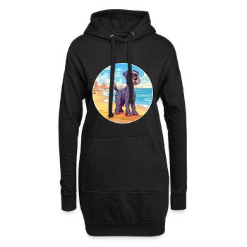 Mittelschnauzer Hund Rasse Cartoon Kawaii Clipart - Hoodie-Kleid - Schwarz - Vorne