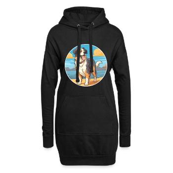Nordamerikanischer Schäferhund Rasse Cartoon Kawaii - Hoodie-Kleid - Schwarz - Vorne