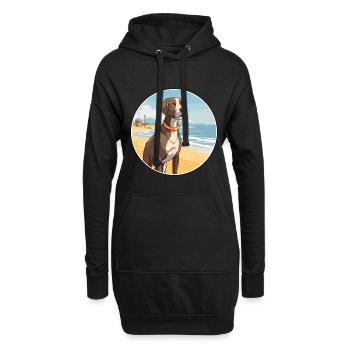 Pointer Dog Breed Cartoon Kawaii Clipart Dog Pet - Hoodie Dress - black - Front