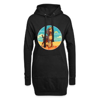 Phalene chien race dessin animé Kawaii Clipart chien animal de compagnie - Sweat-shirt à capuche long Femme - noir - Devant