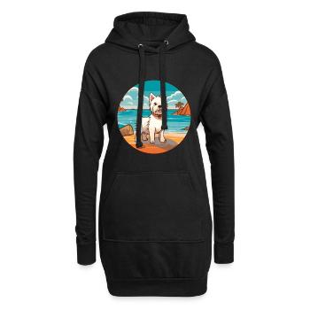 Westie Hund Rasse Cartoon Kawaii Clipart Aquarell - Hoodie-Kleid - Schwarz - Vorne