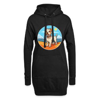 Sporting Lucas Terrier Hunderasse Cartoon Kawaii - Hoodie-Kleid - Schwarz - Vorne