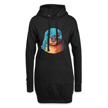 Mole Colorful Watercolor Cartoon Kawaii Animal - Hoodie Dress - black - Front