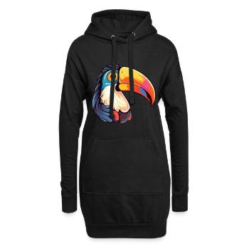 Toucan coloré aquarelle dessin animé kawaii Animal - Sweat-shirt à capuche long Femme - noir - Devant