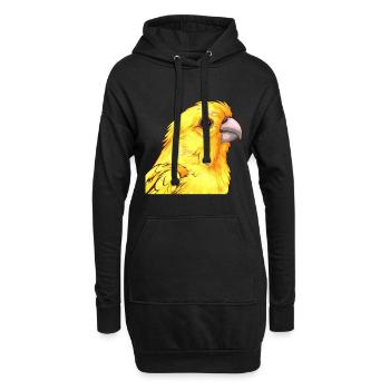 Canari Aquarelle Colorée Dessin Animé Kawaii Animal - Sweat-shirt à capuche long Femme - noir - Devant