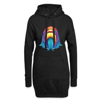 Morse aquarelle colorée dessin animé Kawaii Animal - Sweat-shirt à capuche long Femme - noir - Devant