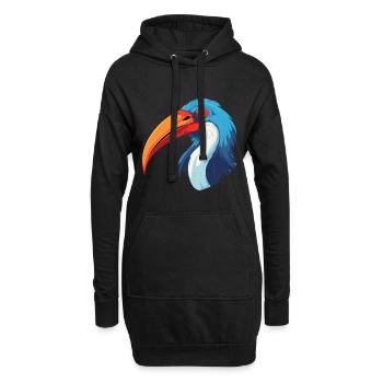 Ibis Buntes Aquarell Cartoon Kawaii Tier - Hoodie-Kleid - Schwarz - Vorne