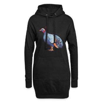Pintade colorée aquarelle dessin animé Kawaii Ani - Sweat-shirt à capuche long Femme - noir - Devant
