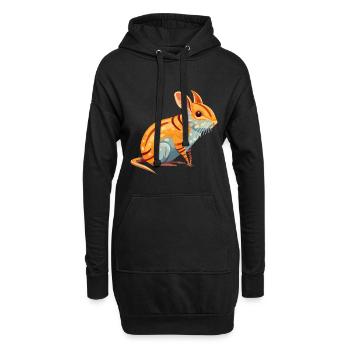 Elefant Spitzmaus Buntes Aquarell Cartoon Kawaii - Hoodie-Kleid - Schwarz - Vorne