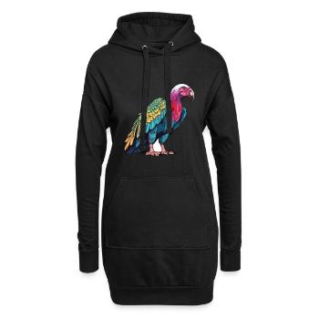 Geier Buntes Aquarell Cartoon Kawaii Tier - Hoodie-Kleid - Schwarz - Vorne