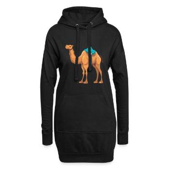 Kamel buntes Aquarell Cartoon Kawaii Tier - Hoodie-Kleid - Schwarz - Vorne