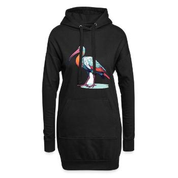 Ibis Buntes Aquarell Cartoon Kawaii Tier - Hoodie-Kleid - Schwarz - Vorne