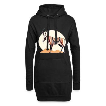 Oryx Aquarelle Colorée Dessin Animé Kawaii Animal - Sweat-shirt à capuche long Femme - noir - Devant