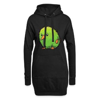 Kiwi Haustier Buntes Aquarell Cartoon Kawaii Tier - Hoodie-Kleid - Schwarz - Vorne