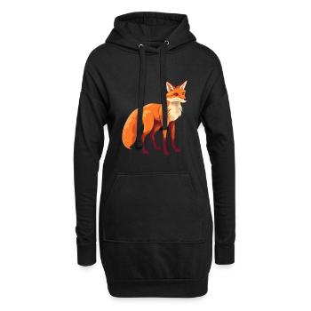 Fuchs Buntes Aquarell Cartoon Kawaii Tier - Hoodie-Kleid - Schwarz - Vorne