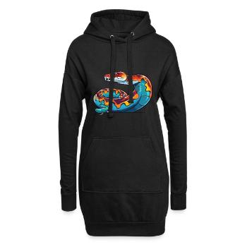 Anakonda Buntes Aquarell Cartoon Kawaii Tier - Hoodie-Kleid - Schwarz - Vorne