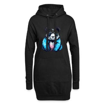 Panda Buntes Aquarell Cartoon Kawaii Tier - Hoodie-Kleid - Schwarz - Vorne