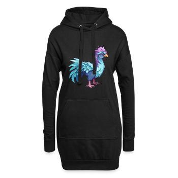 Hippogriffe Aquarelle Colorée Dessin Animé Kawaii Anim - Sweat-shirt à capuche long Femme - noir - Devant