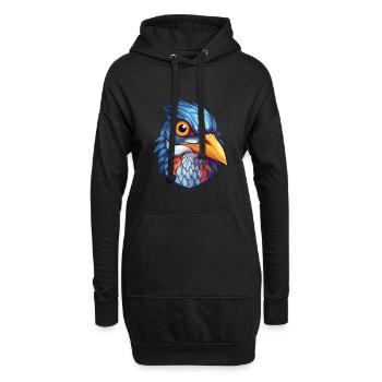 Kuckuck buntes Aquarell Cartoon Kawaii Tier - Hoodie-Kleid - Schwarz - Vorne