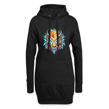 Drache Buntes Aquarell Cartoon Kawaii Tier - Hoodie-Kleid - Schwarz - Vorne