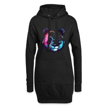 Panda Buntes Aquarell Cartoon Kawaii Tier - Hoodie-Kleid - Schwarz - Vorne