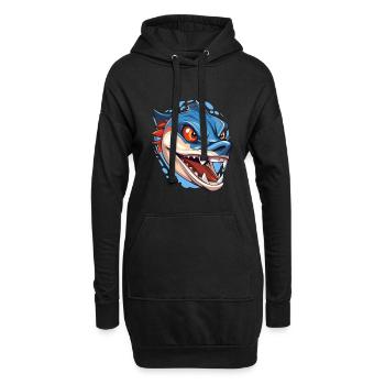 Barracuda Aquarelle Colorée Dessin Animé Kawaii Anima - Sweat-shirt à capuche long Femme - noir - Devant