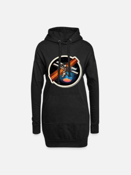 Satellit Raumfahrt - Hoodie-Kleid - Schwarz