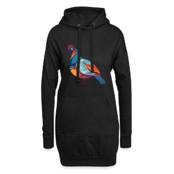Rebhuhn bunte Aquarell-Karikatur Kawaii Anima - Hoodie-Kleid - Schwarz - Vorne