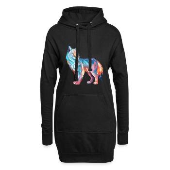 Luchs Buntes Aquarell Cartoon Kawaii Tier - Hoodie-Kleid - Schwarz - Vorne