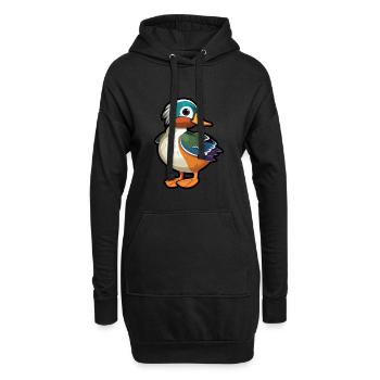 Mandarinente niedliche Karikatur Kawaii Aquarell Anima - Hoodie-Kleid - Schwarz - Vorne
