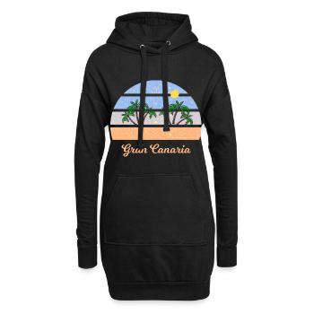 Vacances à Gran Canaraia - Sweat-shirt à capuche long Femme - noir - Devant