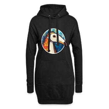 Fourmilier Vitrail Coloré Dessin animé Kawaii Ani - Sweat-shirt à capuche long Femme - noir - Devant