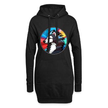 Stinktierglas bunte Karikatur Kawaii Tier - Hoodie-Kleid - Schwarz - Vorne