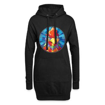 Huhn Buntes Glas Bunte Karikatur Kawaii Anim - Hoodie-Kleid - Schwarz - Vorne
