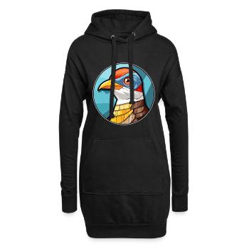 Kuckuck Bunte Karikatur Kawaii Anima - Hoodie-Kleid - Schwarz - Vorne