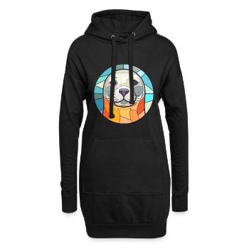 Siegel Buntes Glas Bunte Karikatur Kawaii Tier - Hoodie-Kleid - Schwarz - Vorne