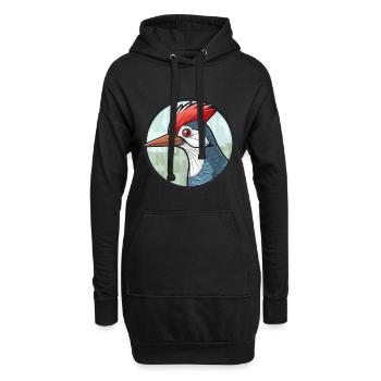 Pic vitrail coloré Cartoon Kawaii A - Sweat-shirt à capuche long Femme - noir - Devant