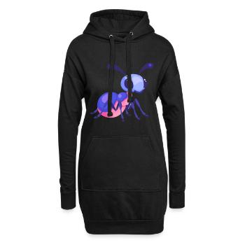 Fourmi mignon heureux kawaii dessin animé Clipart Animal - Sweat-shirt à capuche long Femme - noir - Devant