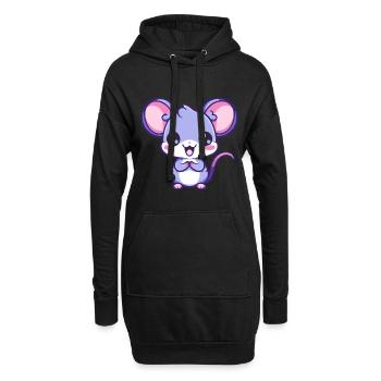 ratte niedlich glücklich kawaii cartoon clipart tier - Hoodie-Kleid - Schwarz - Vorne