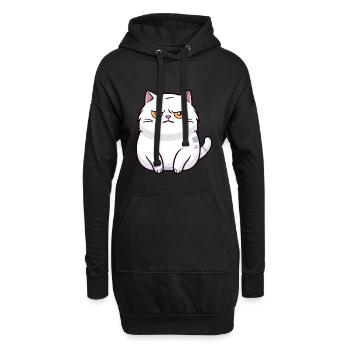 Katze niedlich glücklich kawaii cartoon clipart tier - Hoodie-Kleid - Schwarz - Vorne