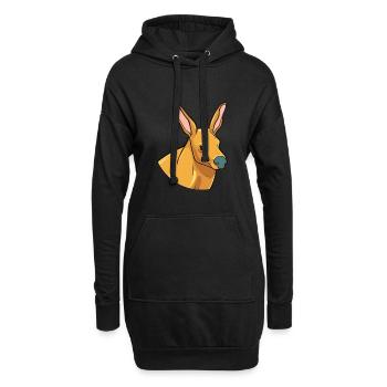 Aardvark mignon heureux kawaii dessin animé Clipart Animal - Sweat-shirt à capuche long Femme - noir - Devant